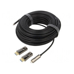 Cablu HDMI Optic 30m Negru PVC Metal HDCP 2.2