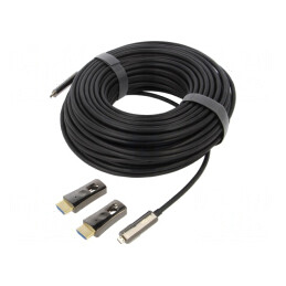 Cablu HDMI Optic 30m Negru PVC Metal HDCP 2.2 | Electronic-mag.ro | Componente Electronice
