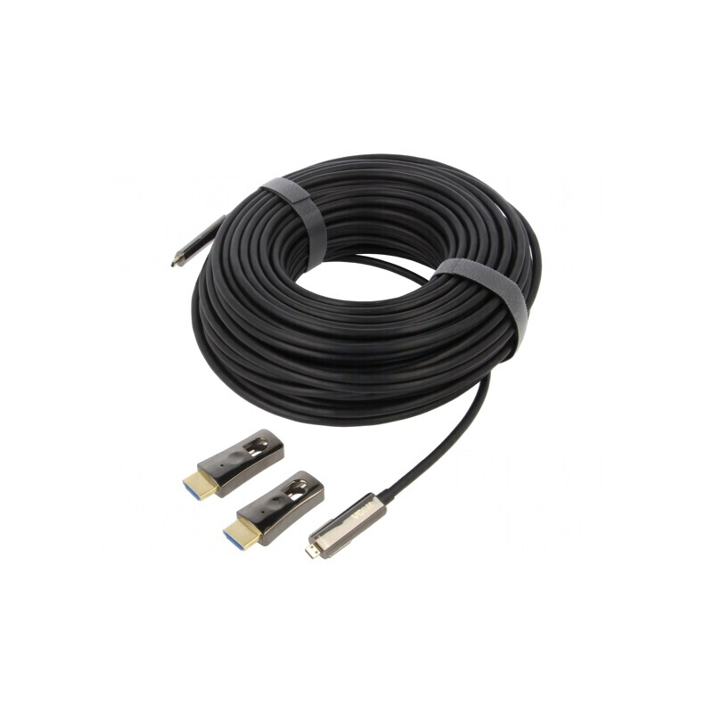 Cablu HDMI Optic 30m Negru PVC Metal HDCP 2.2 | Electronic-mag.ro | Componente Electronice Cablu HDMI Optic 30m Negru PVC Metal HDCP 2.2 | Electronic-mag.ro | Componente Electronice