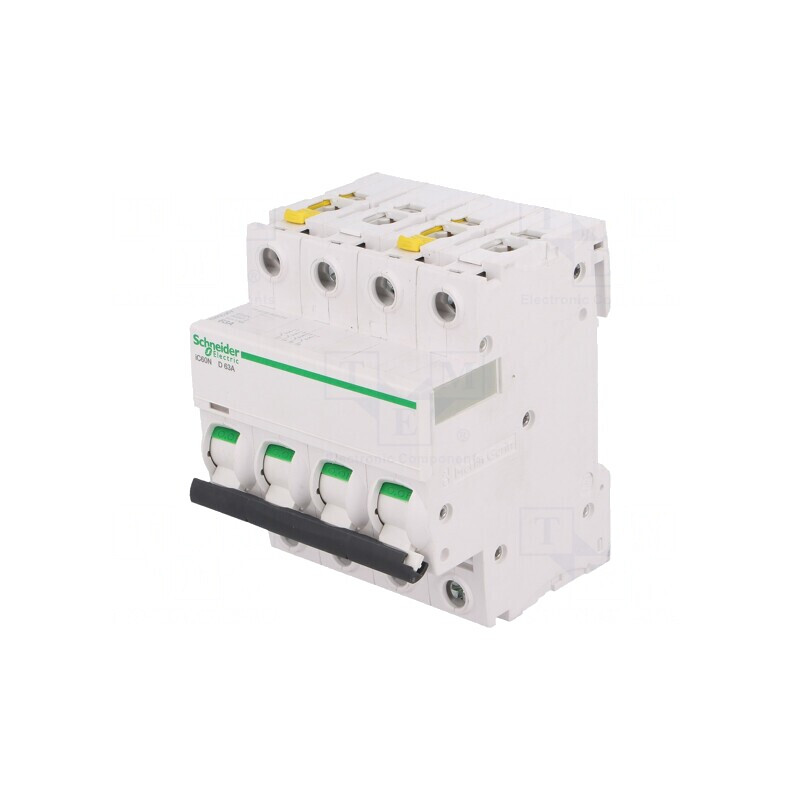 Întrerupător de Supracurent 4 Poli 63A 400VAC Caract D A9F05463 | Electronic-mag.ro | Componente Electronice