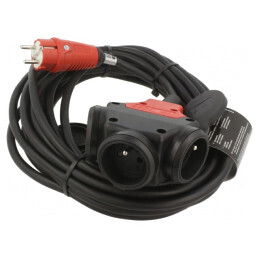 Prelungitor Alimentare 3 Prize Negru 5m 16A | Electronic-mag.ro | Componente Electronice