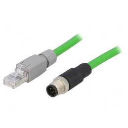 Adaptor M12 tată la RJ45, 2m | Electronic-mag.ro | Componente Electronice