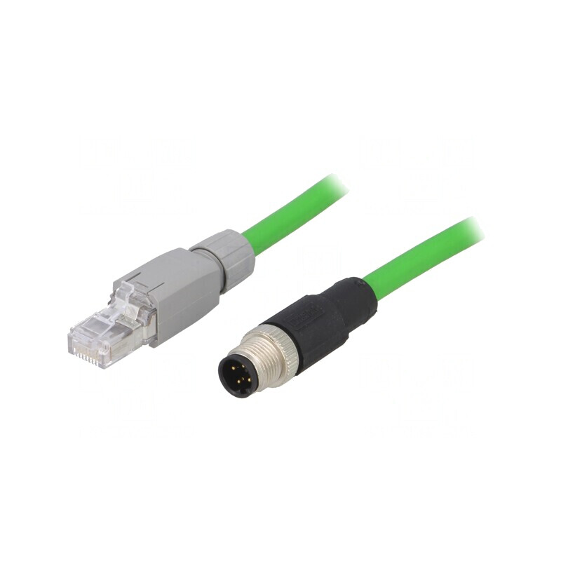 Adaptor M12 tată la RJ45, 2m | Electronic-mag.ro | Componente Electronice