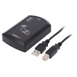 Cititor RFID HITAG USB 10-24V cu LED și Antenă