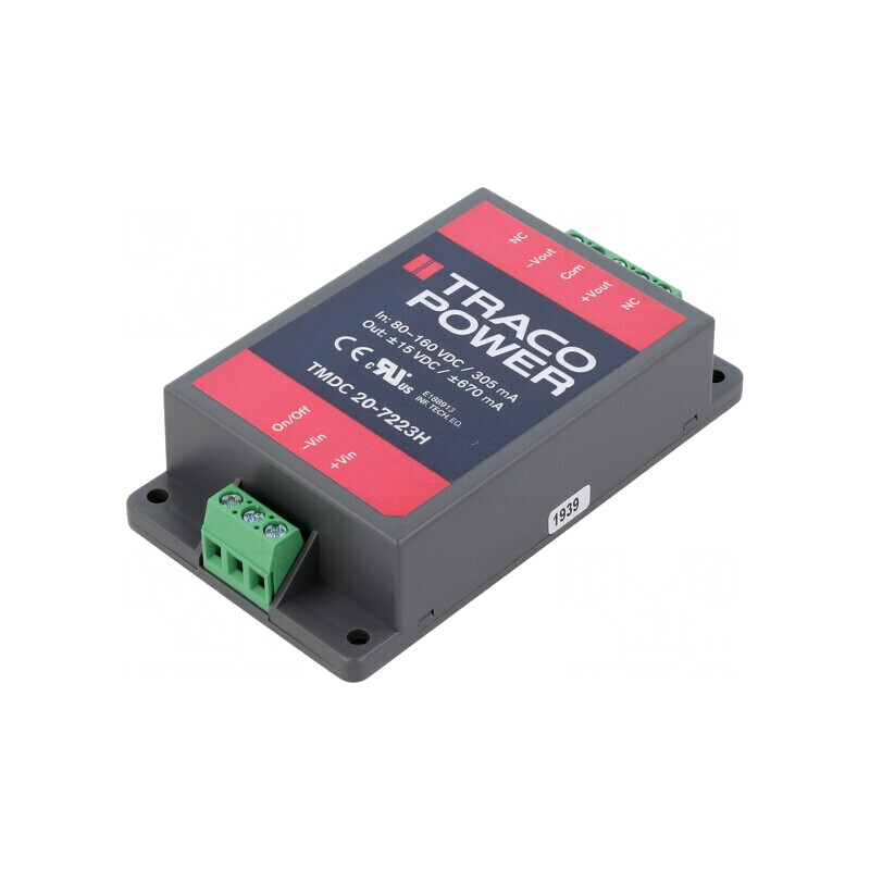 Convertor DC/DC 20W 80-160V la 15V/-15V TMDC 20-7223H | Electronic-mag.ro | Componente Electronice Convertor DC/DC 20W 80-160V la 15V/-15V TMDC 20-7223H | Electronic-mag.ro | Componente Electronice
