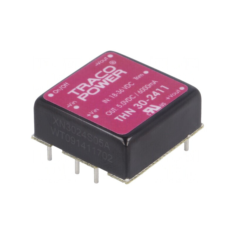 Convertor DC/DC 30W 18-36V la 5V 6000mA THN 30-2411 | Electronic-mag.ro | Componente Electronice Convertor DC/DC 30W 18-36V la 5V 6000mA THN 30-2411 | Electronic-mag.ro | Componente Electronice