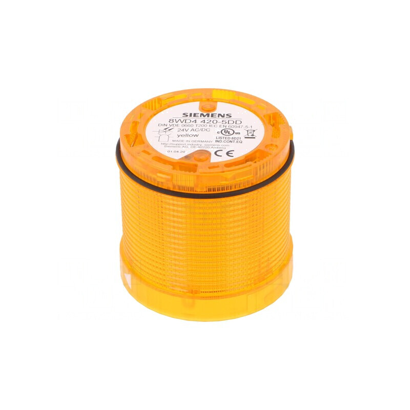 Semnalizator Luminos LED Galben 24VDC/24VAC IP65 Ø70x65.5mm | Electronic-mag.ro | Componente Electronice