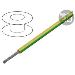 Cablu HookUp Wire litat Cu 20AWG PVC galben-verde 30,5m | Electronic-mag.ro | Componente Electronice