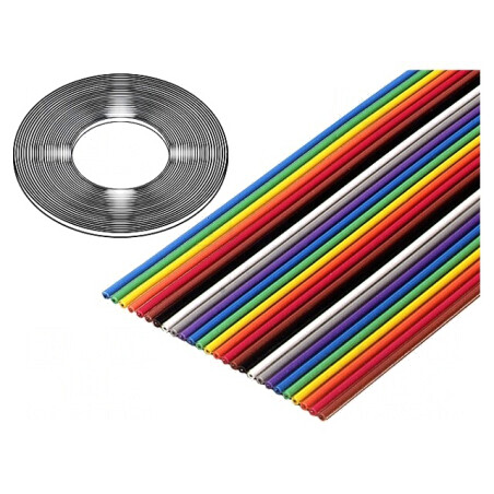 Cablu Bandă Neecranat PVC 1,27mm 16x28AWG 100FT | Electronic-mag.ro | Componente Electronice