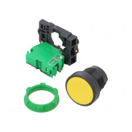 Comutator Buton Apăsare 22mm Galben | Electronic-mag.ro | Componente Electronice