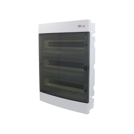 Carcasă pentru aparatură modulară IP40 albă ABS ECM 3X18PT-S | Electronic-mag.ro | Componente Electronice