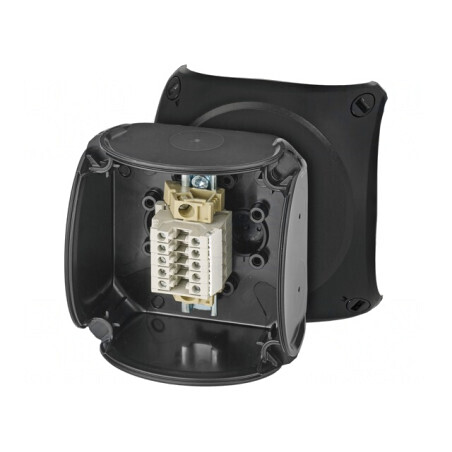Cutie de Conexiuni IP66 Neagră 93x93x62mm | Electronic-mag.ro | Componente Electronice