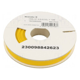 Manşon termocontractabil galben 9,5mm 13m fără adeziv | Electronic-mag.ro | Componente Electronice