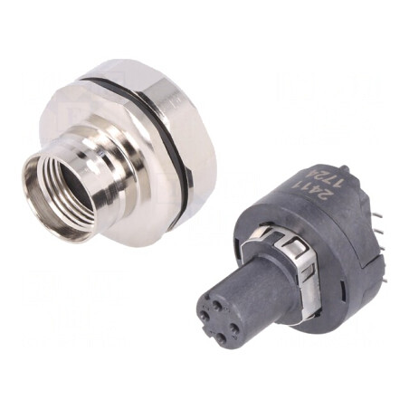Soclu M12 PIN 4 mamă D-Ethernet SMT IP65 IP67 în unghi | Electronic-mag.ro | Componente Electronice