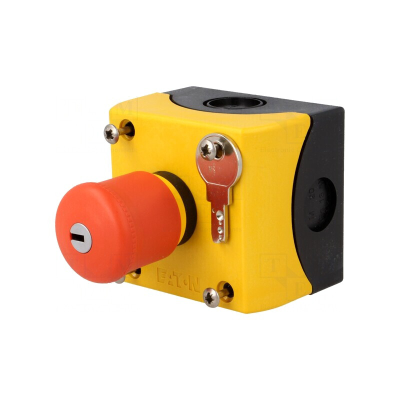 Casetă de comandă RMQ-Titan cu 1 buton ciupercă IP66 | Electronic-mag.ro | Componente Electronice