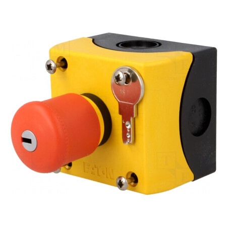 Casetă de comandă RMQ-Titan cu 1 buton ciupercă IP66 | Electronic-mag.ro | Componente Electronice