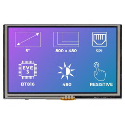 Afișaj TFT 5" 800x480 LED 500cd/m2 | Electronic-mag.ro | Componente Electronice