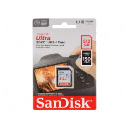 Card de memorie | Ultra | SDXC | R: 150MB/s | Class 10 UHS U1 | 512GB | SDSDUNC-512G-GN6IN