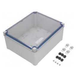 Carcasă universală policarbonat gri 241x291x128mm | Electronic-mag.ro | Componente Electronice