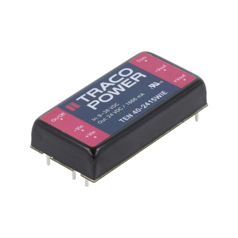 Convertor DC/DC 40W 9-36V la 24V 1666mA TEN 40-2415WIE | Electronic-mag.ro | Componente Electronice