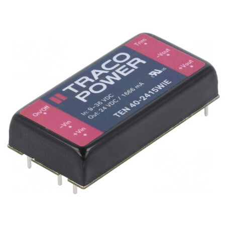 Convertor DC/DC 40W 9-36V la 24V 1666mA TEN 40-2415WIE | Electronic-mag.ro | Componente Electronice