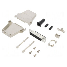 Conector D-Sub 25 pini mamă cu șuruburi pentru cablu | Electronic-mag.ro | Componente Electronice