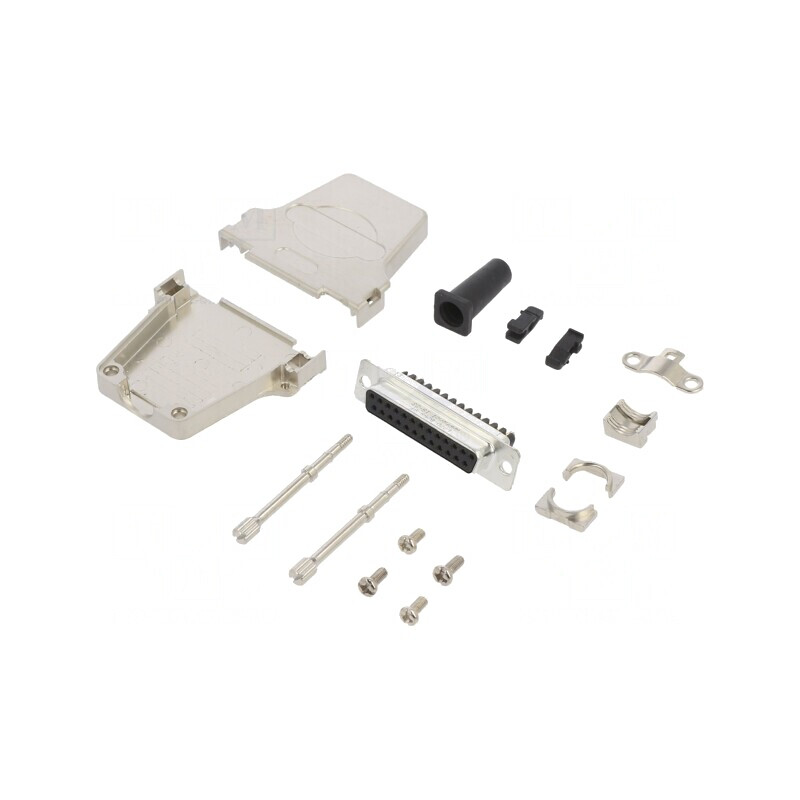 Conector D-Sub 25 pini mamă cu șuruburi pentru cablu | Electronic-mag.ro | Componente Electronice