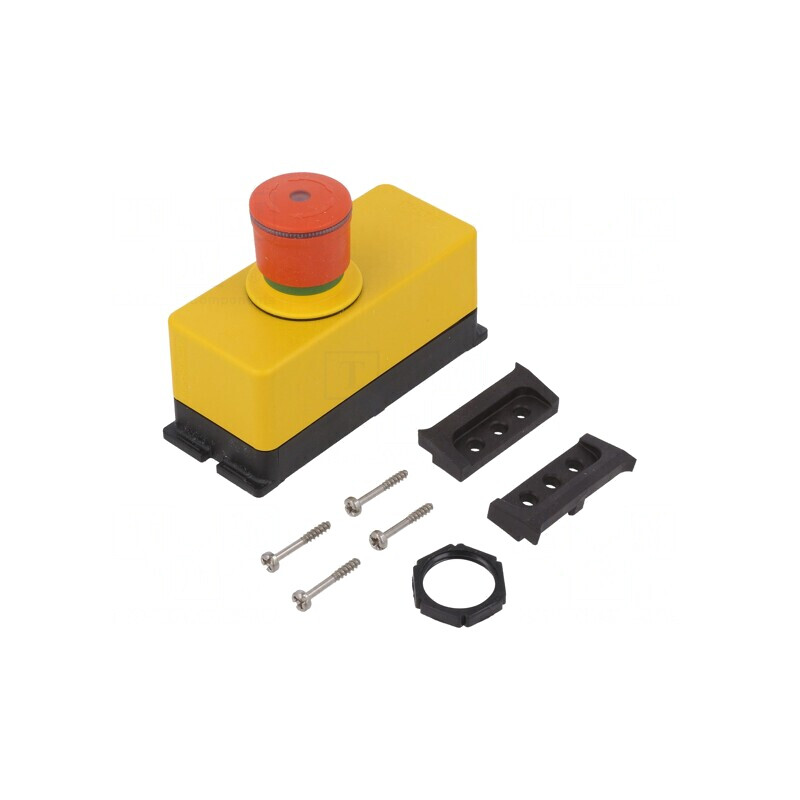 Casetă de comandă RMQ-Titan cu 1 buton cap ciupercă IP66 | Electronic-mag.ro | Componente Electronice