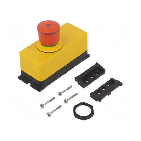 Casetă de comandă RMQ-Titan cu 1 buton cap ciupercă IP66 | Electronic-mag.ro | Componente Electronice