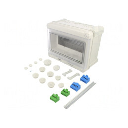 Carcasă pentru aparatură modulară IP66, polistiren, 9 module | Electronic-mag.ro | Componente Electronice