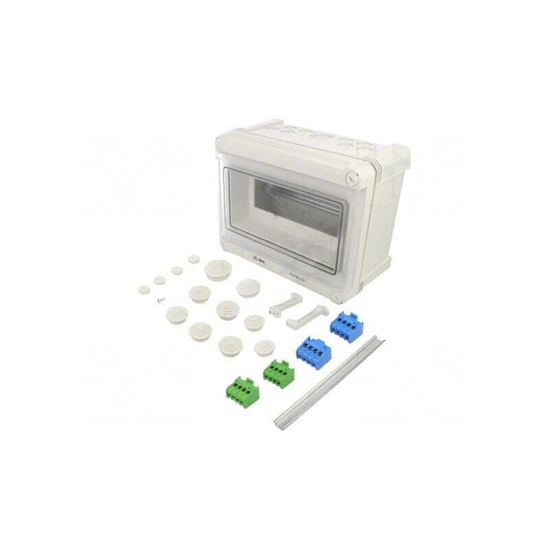 Carcasă pentru aparatură modulară IP66, polistiren, 9 module | Electronic-mag.ro | Componente Electronice