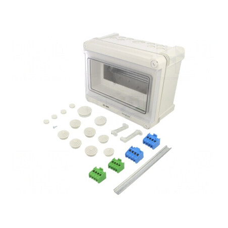 Carcasă pentru aparatură modulară IP66, polistiren, 9 module | Electronic-mag.ro | Componente Electronice
