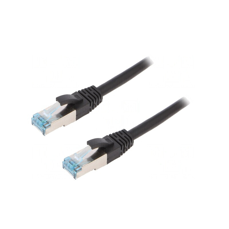 Patch Cord S/FTP Cat 6a 50m Negru IP20 | Electronic-mag.ro | Componente Electronice