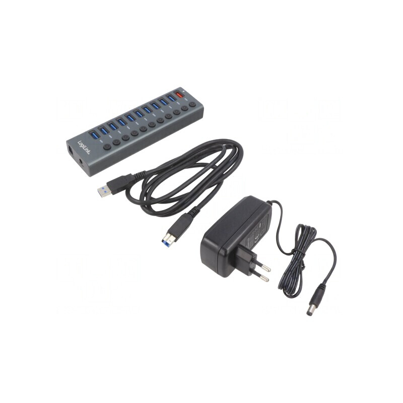Hub USB 3.2 11 Porturi Argintiu 5Gbps | Electronic-mag.ro | Componente Electronice