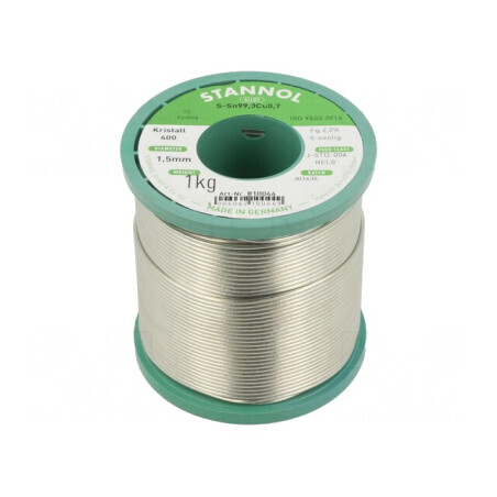 Sârmă de Lipt Fără Plumb 1,5mm 1kg Bobină 227°C | Electronic-mag.ro | Componente Electronice