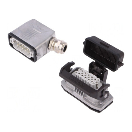 Conector HDC Tată Mamă 250V 16A 10 PIN 10 PE | Electronic-mag.ro | Componente Electronice