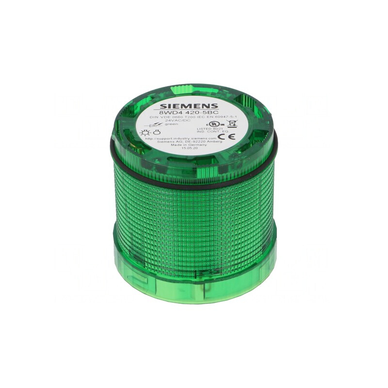 Semnalizator luminos LED verde 24V IP65 Ø70x65,5mm | Electronic-mag.ro | Componente Electronice