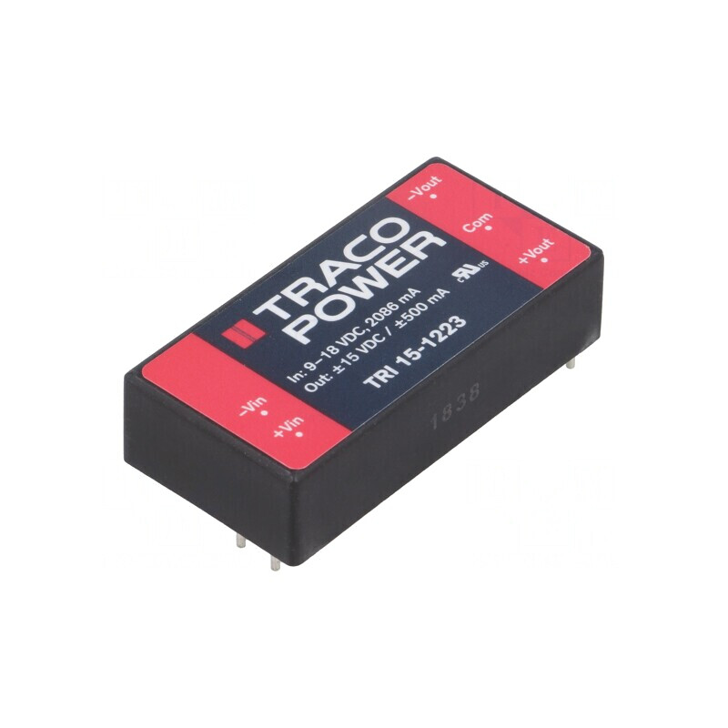 Convertor DC/DC 15W 9-18V la 15V/-15V TRI 15-1223 | Electronic-mag.ro | Componente Electronice Convertor DC/DC 15W 9-18V la 15V/-15V TRI 15-1223 | Electronic-mag.ro | Componente Electronice