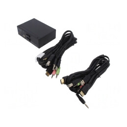 Întrerupător KVM HDMI 1.4 USB 2.0 Negru | Electronic-mag.ro | Componente Electronice