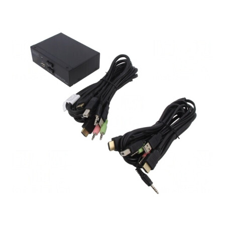 Întrerupător KVM HDMI 1.4 USB 2.0 Negru | Electronic-mag.ro | Componente Electronice