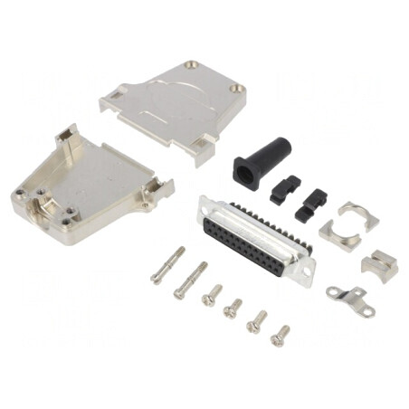Conector D-Sub 25-Pini Mamă cu Șurub pe Cablu | Electronic-mag.ro | Componente Electronice