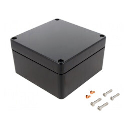 Carcasă Universală Aluminiu Neagră 160x160x90mm | Electronic-mag.ro | Componente Electronice