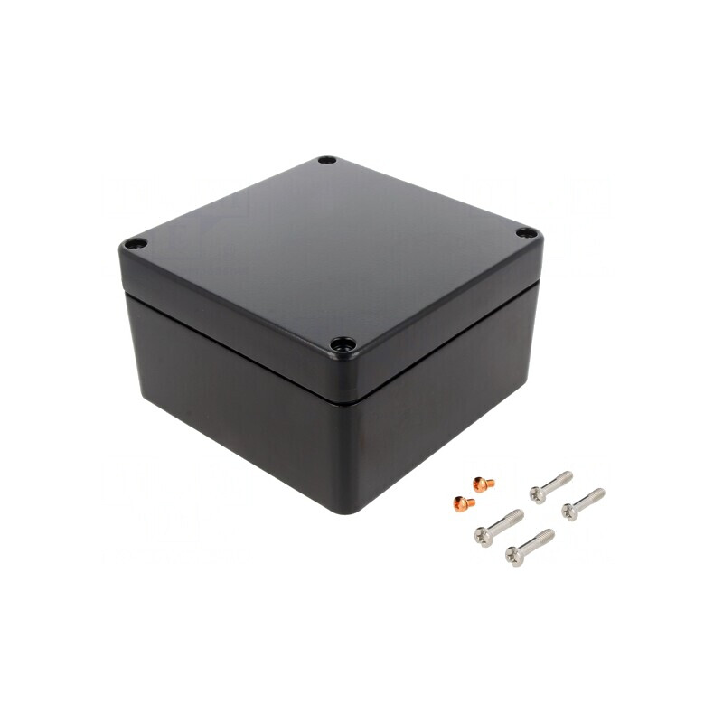 Carcasă Universală Aluminiu Neagră 160x160x90mm | Electronic-mag.ro | Componente Electronice