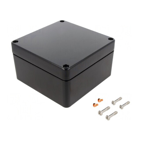 Carcasă Universală Aluminiu Neagră 160x160x90mm | Electronic-mag.ro | Componente Electronice