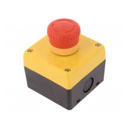 Casetă de Comandă cu Buton Ciupercă IP65 Plastic | Electronic-mag.ro | Componente Electronice