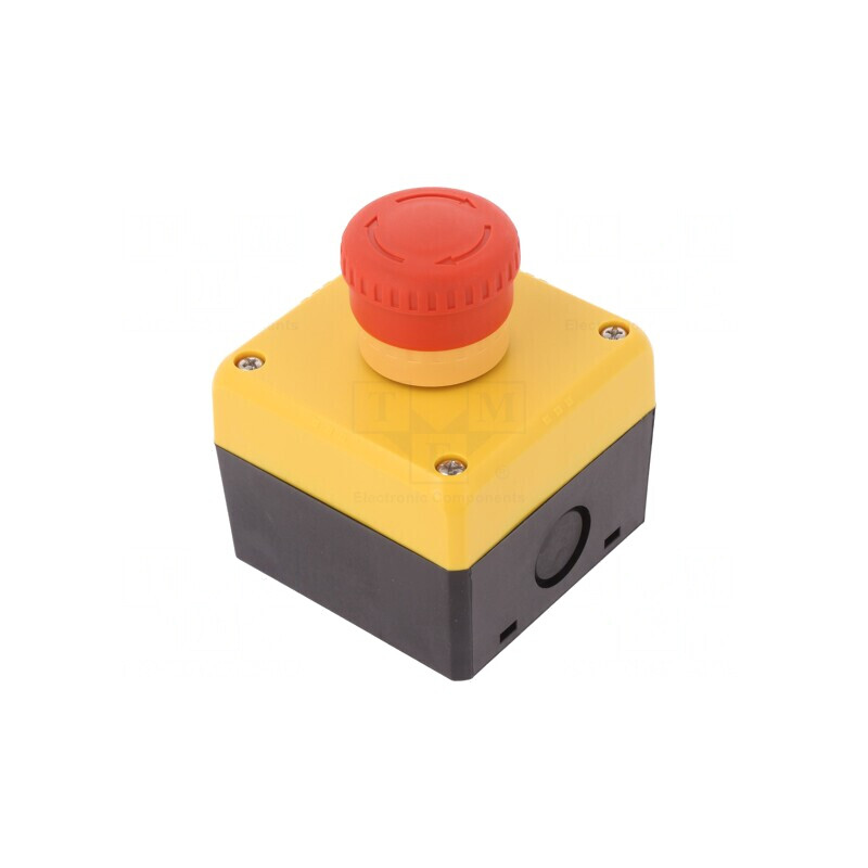 Casetă de Comandă cu Buton Ciupercă IP65 Plastic | Electronic-mag.ro | Componente Electronice