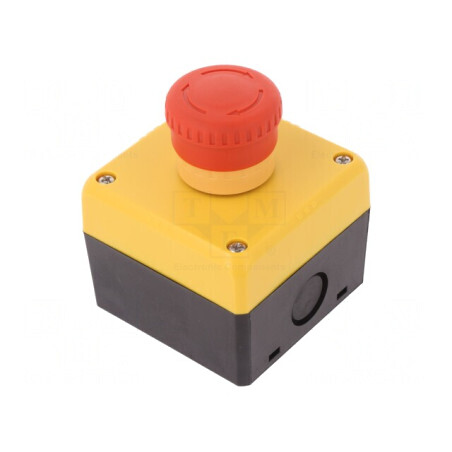 Casetă de Comandă cu Buton Ciupercă IP65 Plastic | Electronic-mag.ro | Componente Electronice