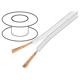 Cablu difuzor 2x0,75mm2 alb OFC neecranat | Electronic-mag.ro | Componente Electronice