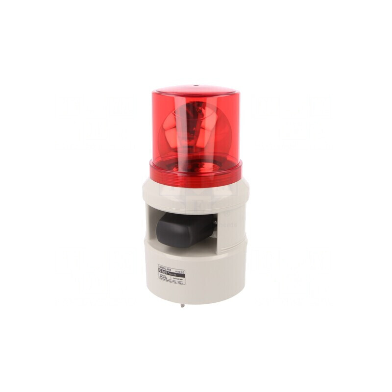 Semnalizator luminos și acustic 24VDC sirenă lumină rotativă roșie | Electronic-mag.ro | Componente Electronice