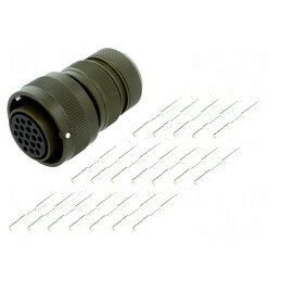 Conector militar VG95234 mufă mamă 20 PIN 19 oliv